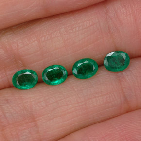 캐럿 천연 그린 에메랄드 보석, 타원형 컷, 5×4 mm, VS-SI