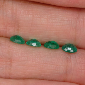 캐럿 천연 그린 에메랄드 보석, 타원형 컷, 5×4 mm, VS-SI