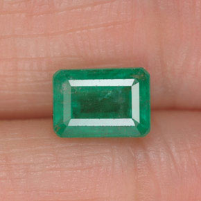 1.18캐럿 천연 그린 에메랄드, 에메랄드 컷, 7×5.1 mm, SI-I1