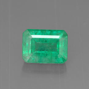1.05캐럿 천연 그린 에메랄드, 에메랄드 컷, 6.9×5.1 mm, SI-I1