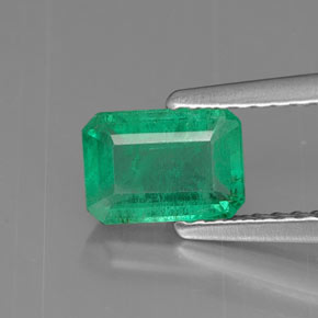 0.75캐럿 천연 그린 에메랄드, 에메랄드 컷, 6.7×4.8 mm, SI-I1