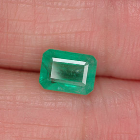 1.07캐럿 천연 그린 에메랄드, 에메랄드 컷, 7×5.2 mm, SI-I1