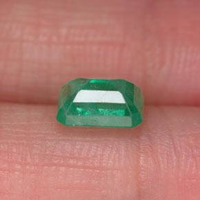 1.07캐럿 천연 그린 에메랄드, 에메랄드 컷, 7×5.2 mm, SI-I1