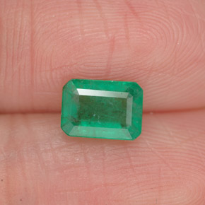 0.86캐럿 천연 그린 에메랄드, 에메랄드 컷, 7×5 mm, SI-I1