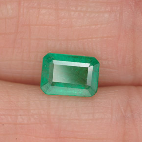 0.86캐럿 천연 그린 에메랄드, 에메랄드 컷, 7×5 mm, SI-I1