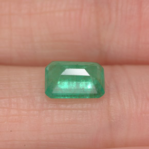 0.86캐럿 천연 그린 에메랄드, 에메랄드 컷, 7×5 mm, SI-I1