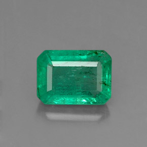 0.96캐럿 천연 그린 에메랄드, 에메랄드 컷, 6.9×5 mm, SI-I1
