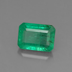0.96캐럿 천연 그린 에메랄드, 에메랄드 컷, 6.9×5 mm, SI-I1