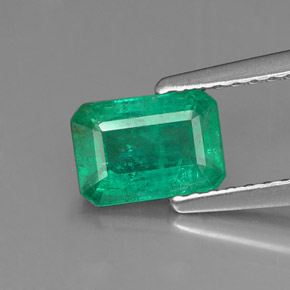 0.79캐럿 천연 그린 에메랄드, 에메랄드 컷, 7×4.9 mm, SI-I1