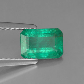 0.79캐럿 천연 그린 에메랄드, 에메랄드 컷, 7×4.9 mm, SI-I1