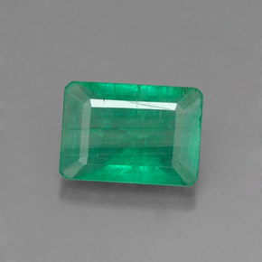0.97캐럿 천연 그린 에메랄드, 에메랄드 컷, 7.2×5.1 mm, SI-I1