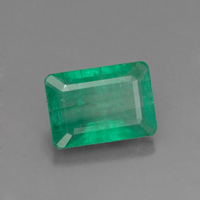 0.97캐럿 천연 그린 에메랄드, 에메랄드 컷, 7.2×5.1 mm, SI-I1