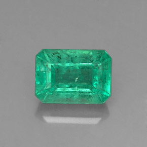 1.04캐럿 천연 그린 에메랄드, 에메랄드 컷, 7×4.9 mm, SI-I1