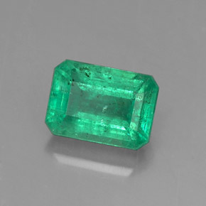 1.04캐럿 천연 그린 에메랄드, 에메랄드 컷, 7×4.9 mm, SI-I1