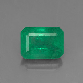 1.15캐럿 천연 그린 에메랄드, 에메랄드 컷, 7×5.2 mm, SI-I1