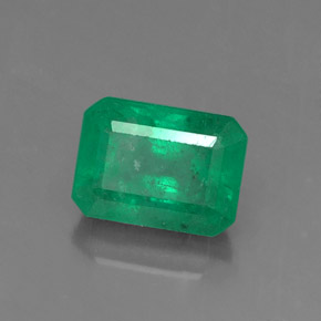 1.15캐럿 천연 그린 에메랄드, 에메랄드 컷, 7×5.2 mm, SI-I1