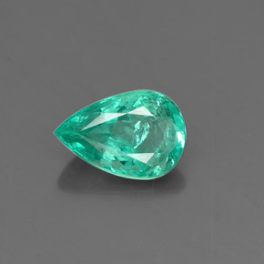 0.86캐럿 천연 그린 에메랄드, 배 모양, 7.9×5.3 mm, SI-I1