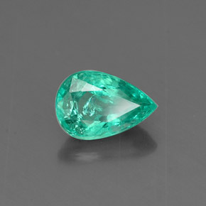 0.86캐럿 천연 그린 에메랄드, 배 모양, 7.9×5.3 mm, SI-I1