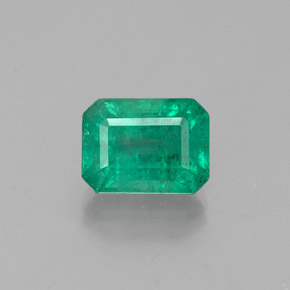 1.09캐럿 천연 그린 에메랄드, 에메랄드 컷, 6.8×5.1 mm, SI