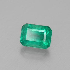 1.09캐럿 천연 그린 에메랄드, 에메랄드 컷, 6.8×5.1 mm, SI