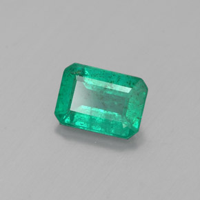0.84캐럿 천연 그린 에메랄드, 에메랄드 컷, 6.9×5 mm, SI
