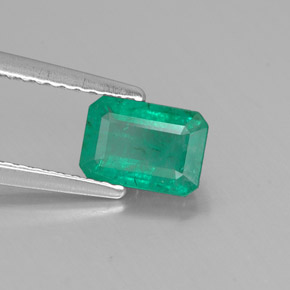 0.91캐럿 천연 그린 에메랄드, 에메랄드 컷, 6.9×4.9 mm, SI