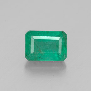 1.27캐럿 천연 그린 에메랄드, 에메랄드 컷, 7.2×5.1 mm, SI-I1