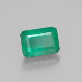 1.27캐럿 천연 그린 에메랄드, 에메랄드 컷, 7.2×5.1 mm, SI-I1
