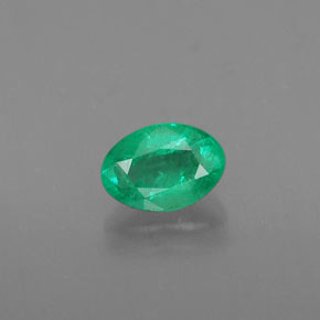 0.41캐럿 천연 그린 에메랄드, 타원형 컷, 5.8×4.1 mm, SI