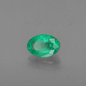 0.41캐럿 천연 그린 에메랄드, 타원형 컷, 5.8×4.1 mm, SI