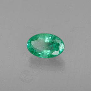 0.42캐럿 천연 그린 에메랄드, 타원형 컷, 6.1×4 mm, SI-I1