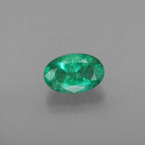 0.49캐럿 천연 그린 에메랄드, 타원형 컷, 6.1×4 mm, SI