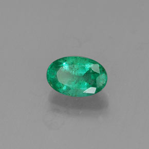 0.49캐럿 천연 그린 에메랄드, 타원형 컷, 6.1×4 mm, SI