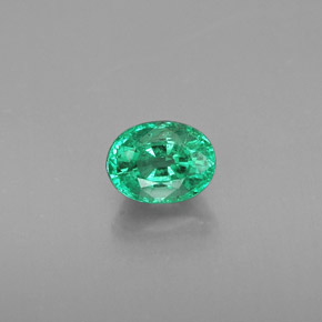 0.48캐럿 천연 그린 에메랄드, 타원형 컷, 5.6×4.3 mm, SI