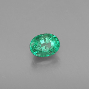 0.48캐럿 천연 그린 에메랄드, 타원형 컷, 5.6×4.3 mm, SI