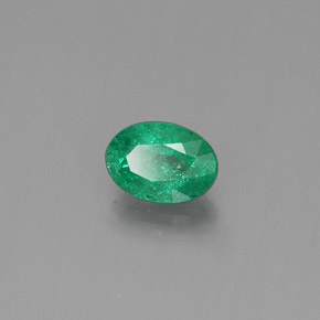 0.39캐럿 천연 그린 에메랄드, 타원형 컷, 5.7×4.1 mm, SI-I1