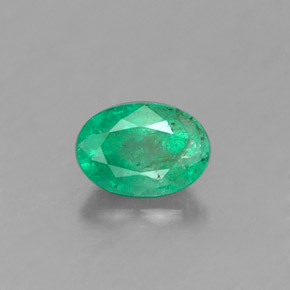 0.41캐럿 천연 그린 에메랄드, 타원형 컷, 5.7×4 mm, SI-I1