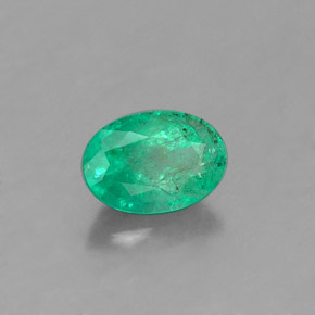 0.41캐럿 천연 그린 에메랄드, 타원형 컷, 5.7×4 mm, SI-I1