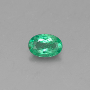 0.32캐럿 천연 그린 에메랄드, 타원형 컷, 5.7×3.9 mm, SI-I1