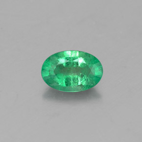 0.38캐럿 천연 그린 에메랄드, 타원형 컷, 6×4 mm, SI-I1