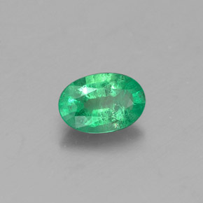 0.38캐럿 천연 그린 에메랄드, 타원형 컷, 6×4 mm, SI-I1