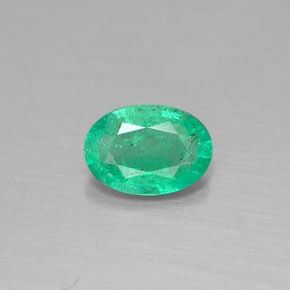 0.31캐럿 천연 그린 에메랄드, 타원형 컷, 5.7×4 mm, SI