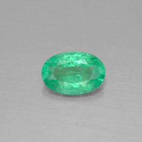 0.33캐럿 천연 그린 에메랄드, 타원형 컷, 5.8×3.9 mm, SI