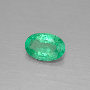 0.33캐럿 천연 그린 에메랄드, 타원형 컷, 5.8×3.9 mm, SI