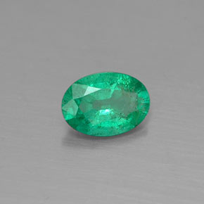 0.31캐럿 천연 그린 에메랄드, 타원형 컷, 5.6×4 mm, SI
