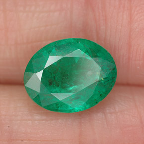 2.68캐럿 천연 그린 에메랄드, 타원형 컷, 10.3×8.2 mm, SI