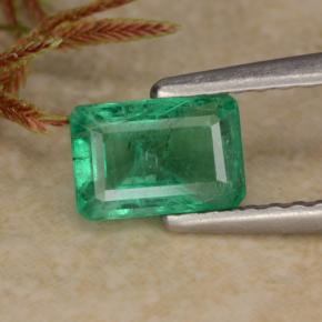0.70캐럿 천연 그린 에메랄드, 에메랄드 컷, 6.1×4.2 mm, SI-I1