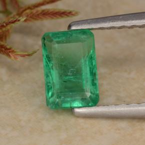 0.70캐럿 천연 그린 에메랄드, 에메랄드 컷, 6.1×4.2 mm, SI-I1