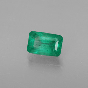 0.54캐럿 천연 그린 에메랄드, 에메랄드 컷, 5.7×3.7 mm, SI-I1