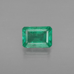 0.56캐럿 천연 그린 에메랄드, 에메랄드 컷, 5.9×4.1 mm, SI-I1
